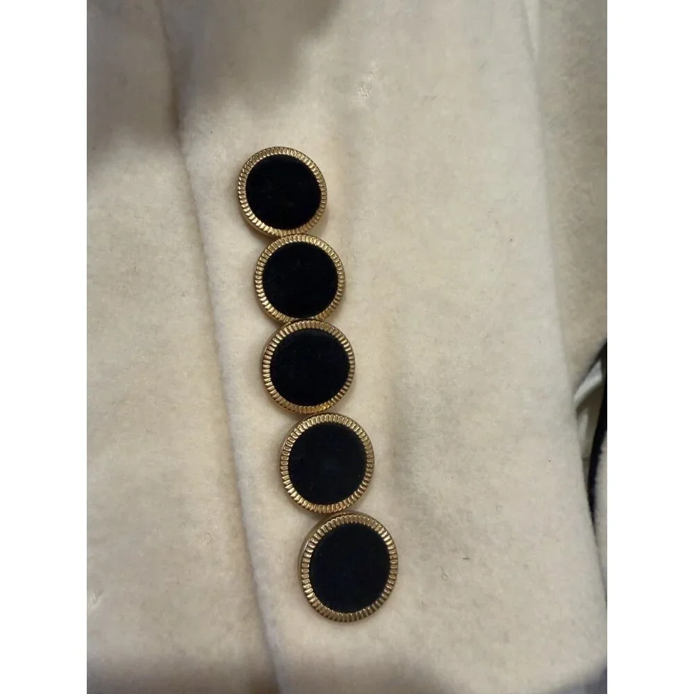 Christian Dior Blazer Jacket CREAM COLOR WITH BLACK VELVET COLLAR SZ 10
